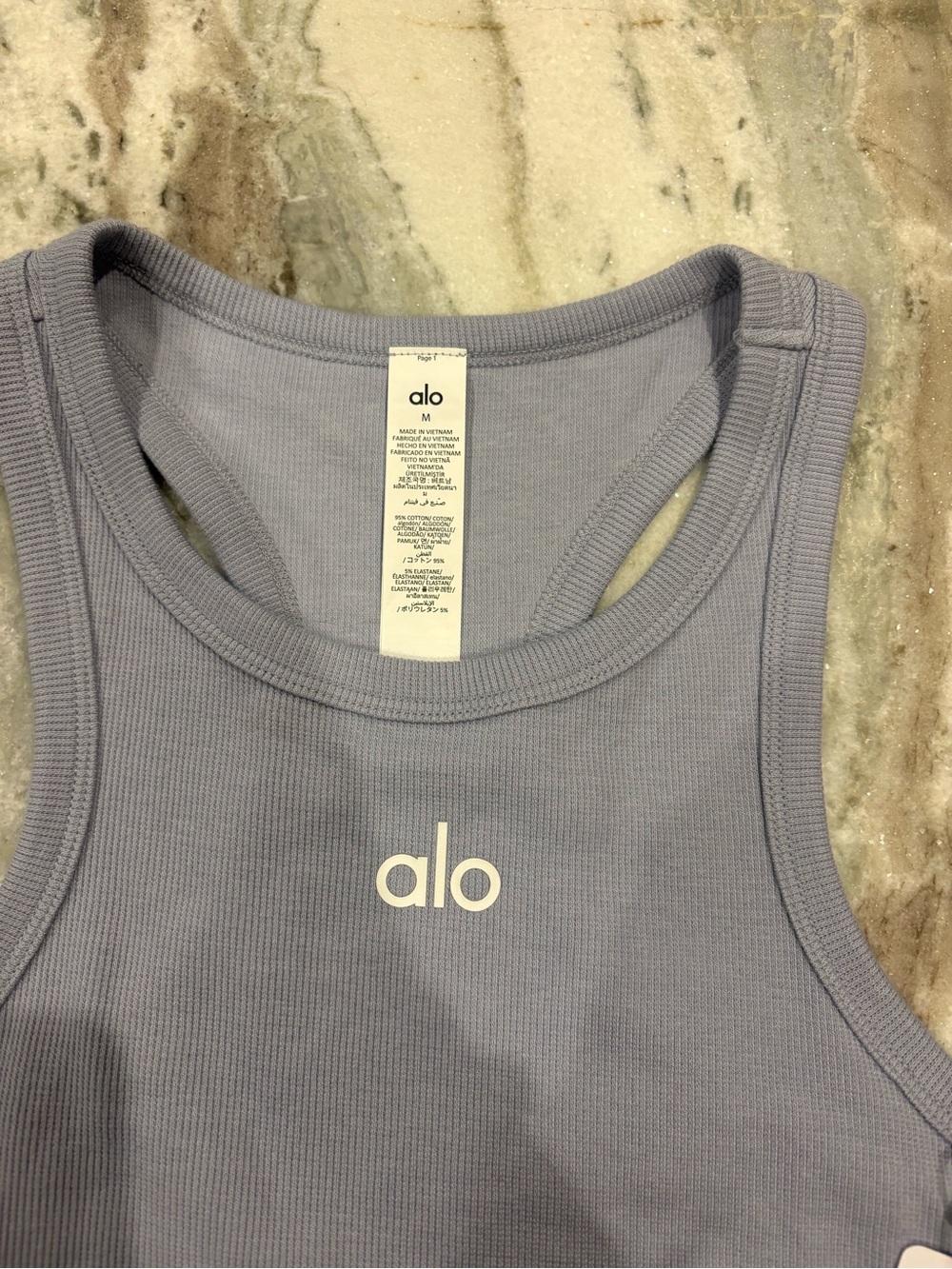 ALO NWT Aspire Tank Winter Frost/White Size Medium - Picture 5 of 6